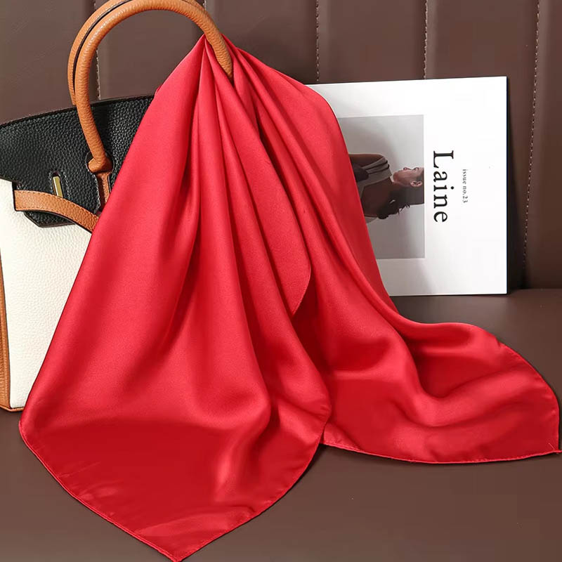 Women Bags Online - Luksusowa jednokolorowa jedwabna apaszka damska, miękka