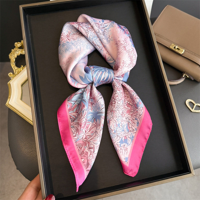 Women Bags Online - Luksusowy wzorzysty szal damski, jedwabne apaszki,