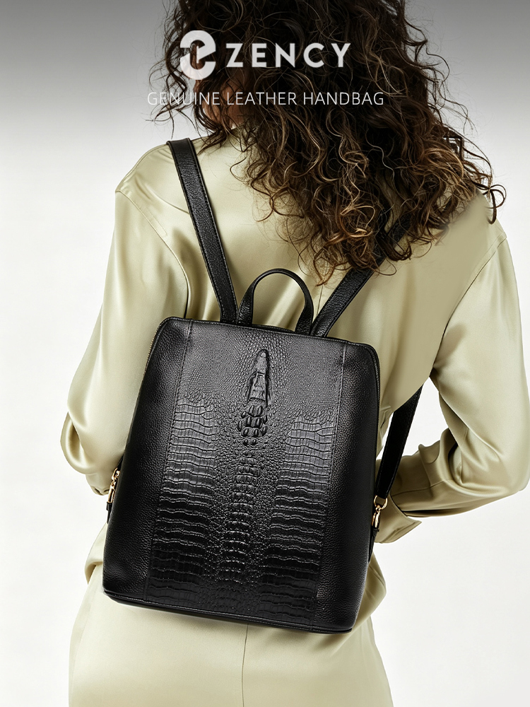 Women Bags H&M - Plecak damski Zency ze skóry krokodyla,